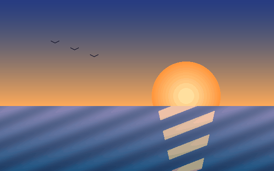 The 12-frame animated sunset GIF used for the tests